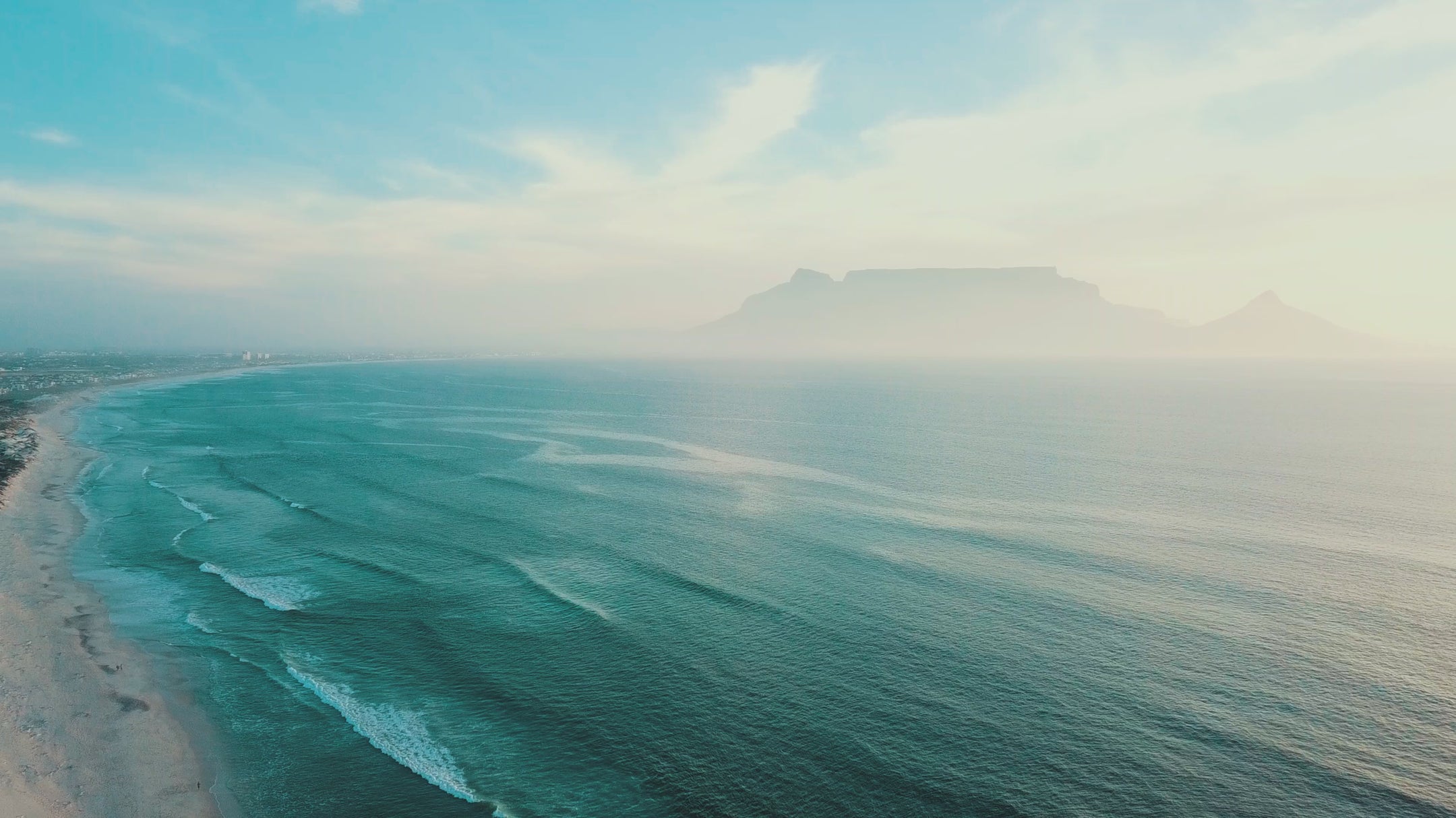 Overhead video of the beach shot by a drone.